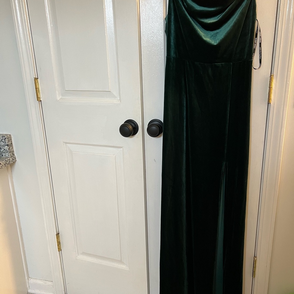Elegant emerald Green Velvet Gown